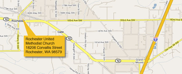 Map to Church from I-5